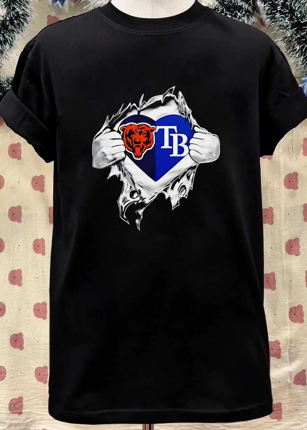 Tee Rip Heart Bear TB Chicago Tampa Bay Shirt