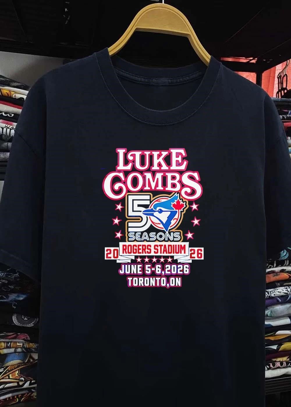 Luke Combs Live at Rogers Stadium Toronto 50 Seasons 2026 Toronto Blue Jays T-Shirt
