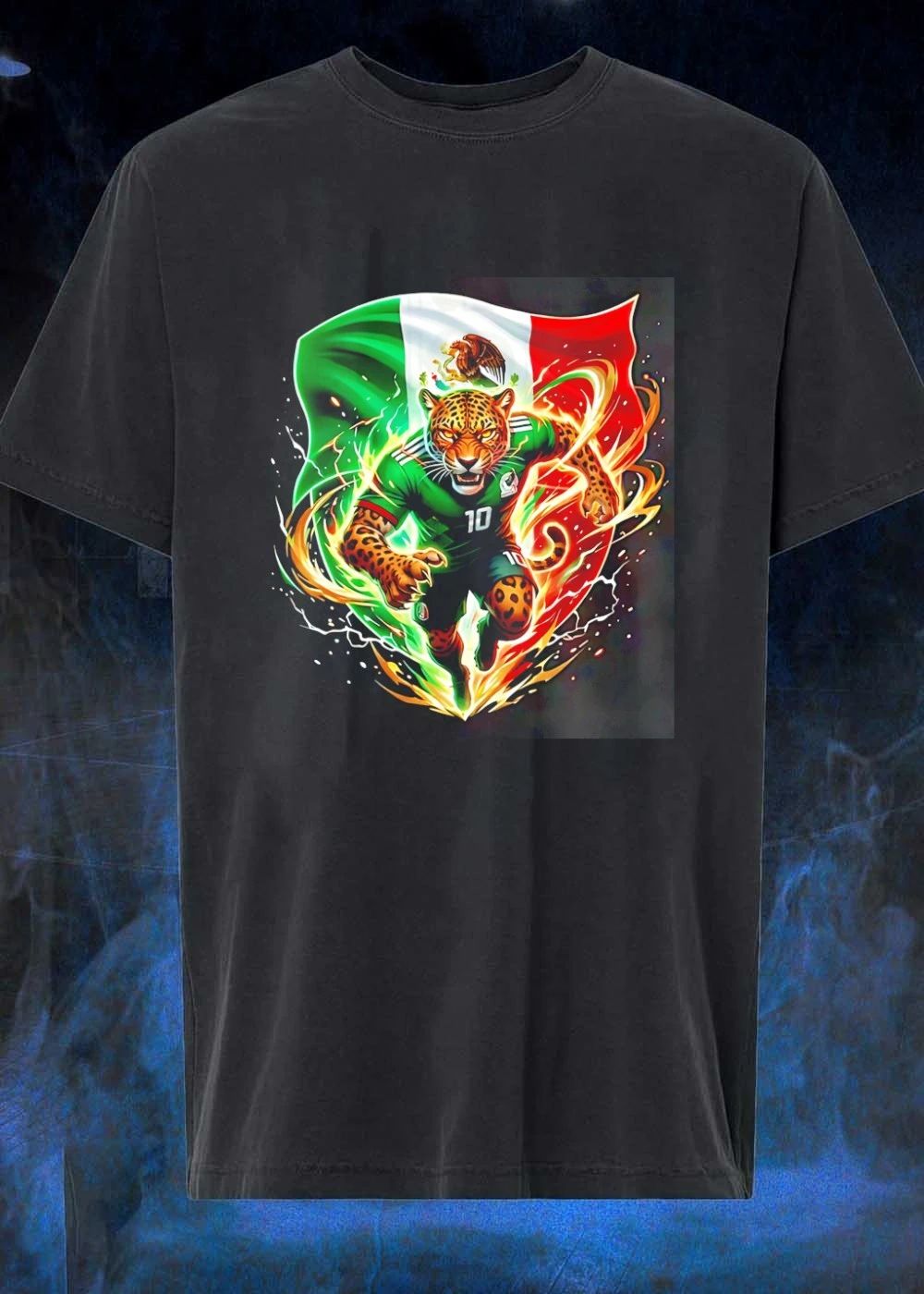 Mexican Pride Jaguar Running Soccer Player 10 Mexico Team Shirt
