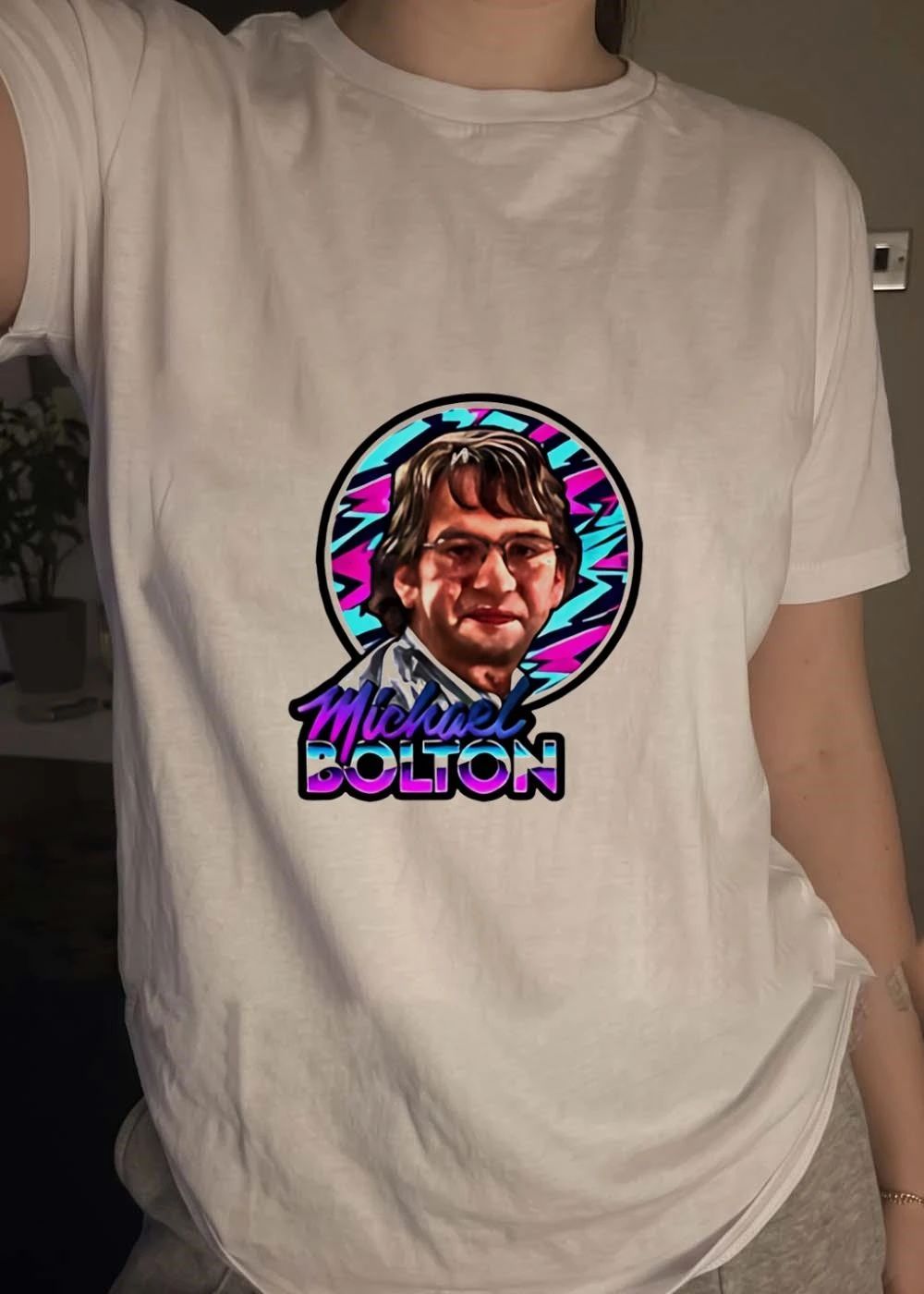 80s Style Michael Bolton Retro Aesthetic Office Humour T-Shirt