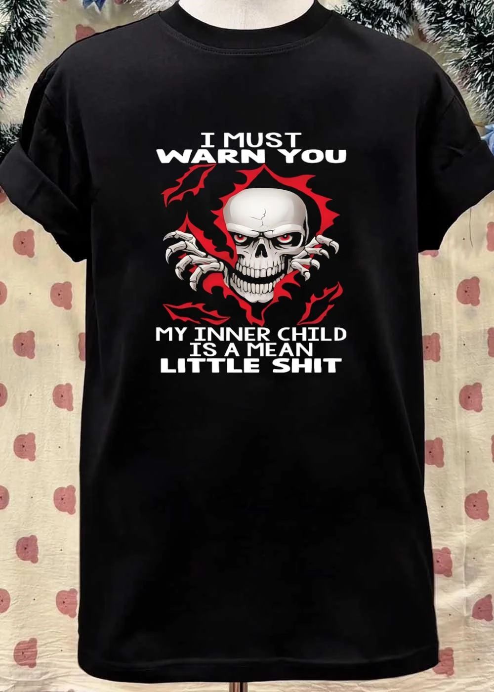 Mean Little Shit Skull Warning T-Shirt