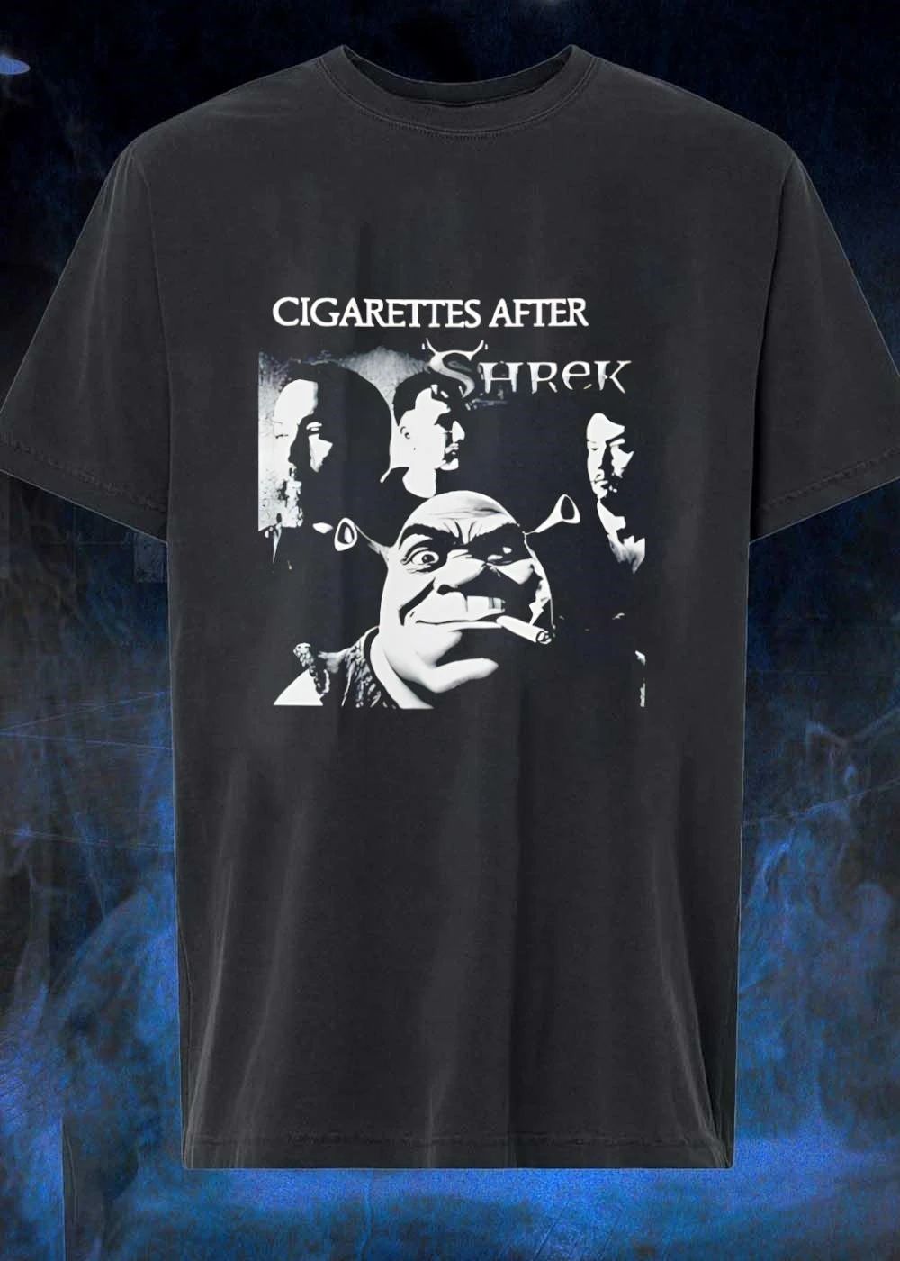 Smutty Memories Shrek Smoking Cigarettes After Shrek T-Shirt