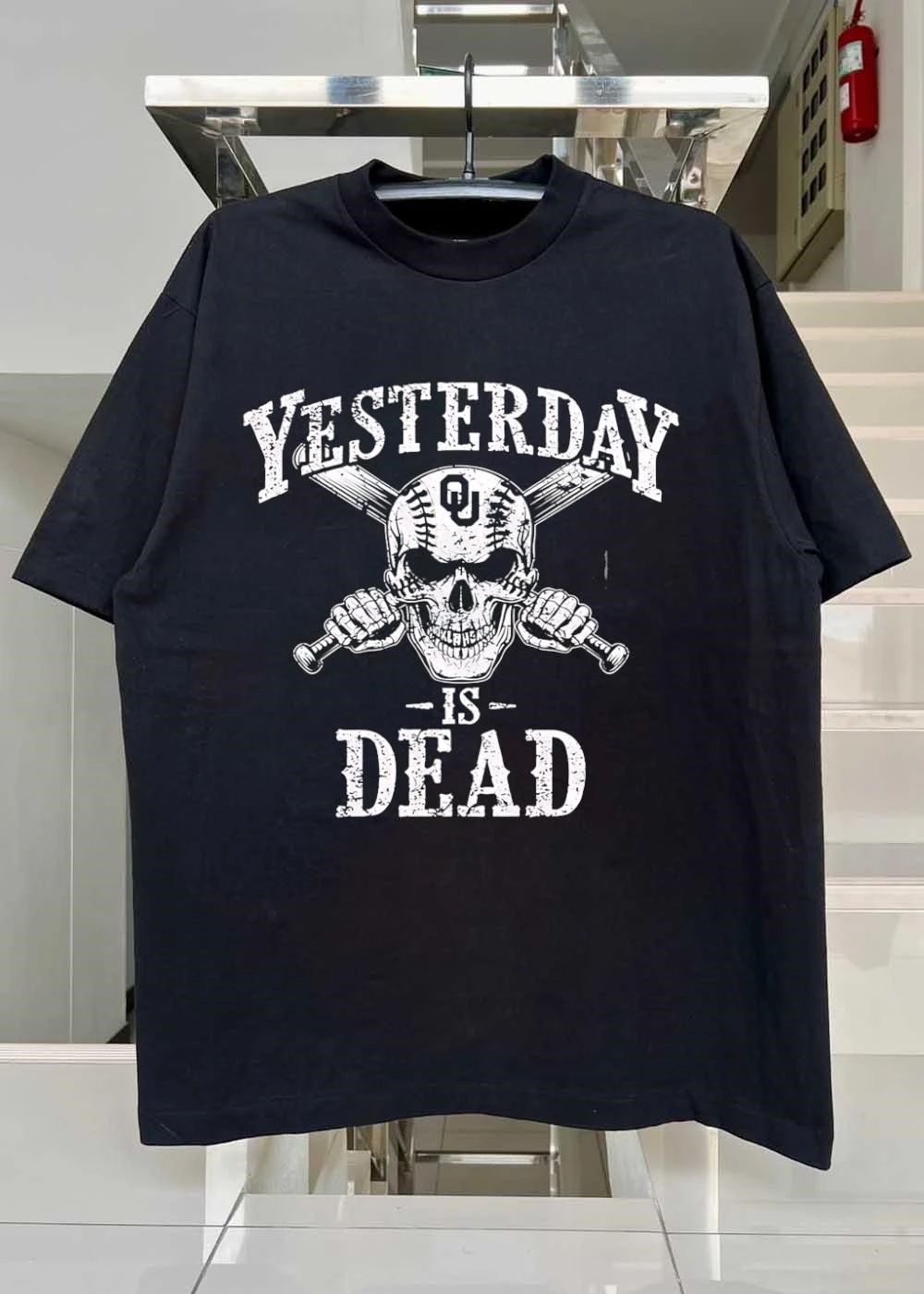 Oklahoma Sooners Baseball Yesterday Is Dead OU Skull Shirt