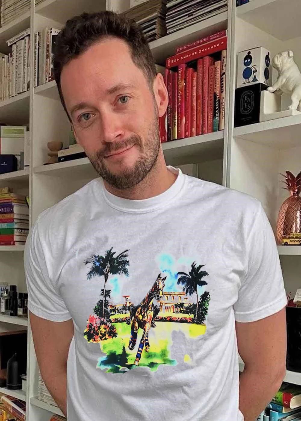Galloping Horse Equestrian Manor Palm Trees Shirt
