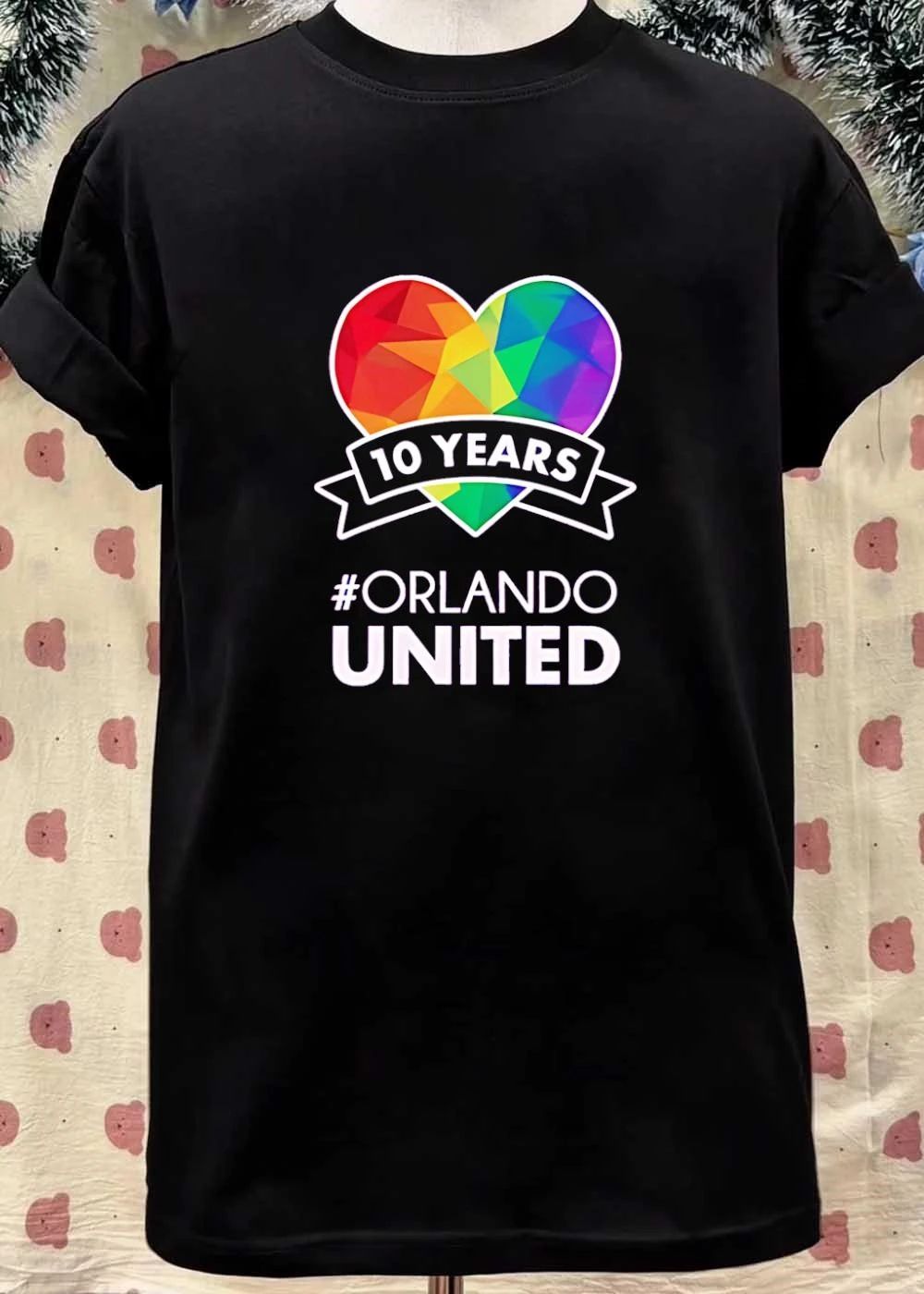 Orlando United 10 Years Rainbow Pride Heart Ribbon T-Shirt