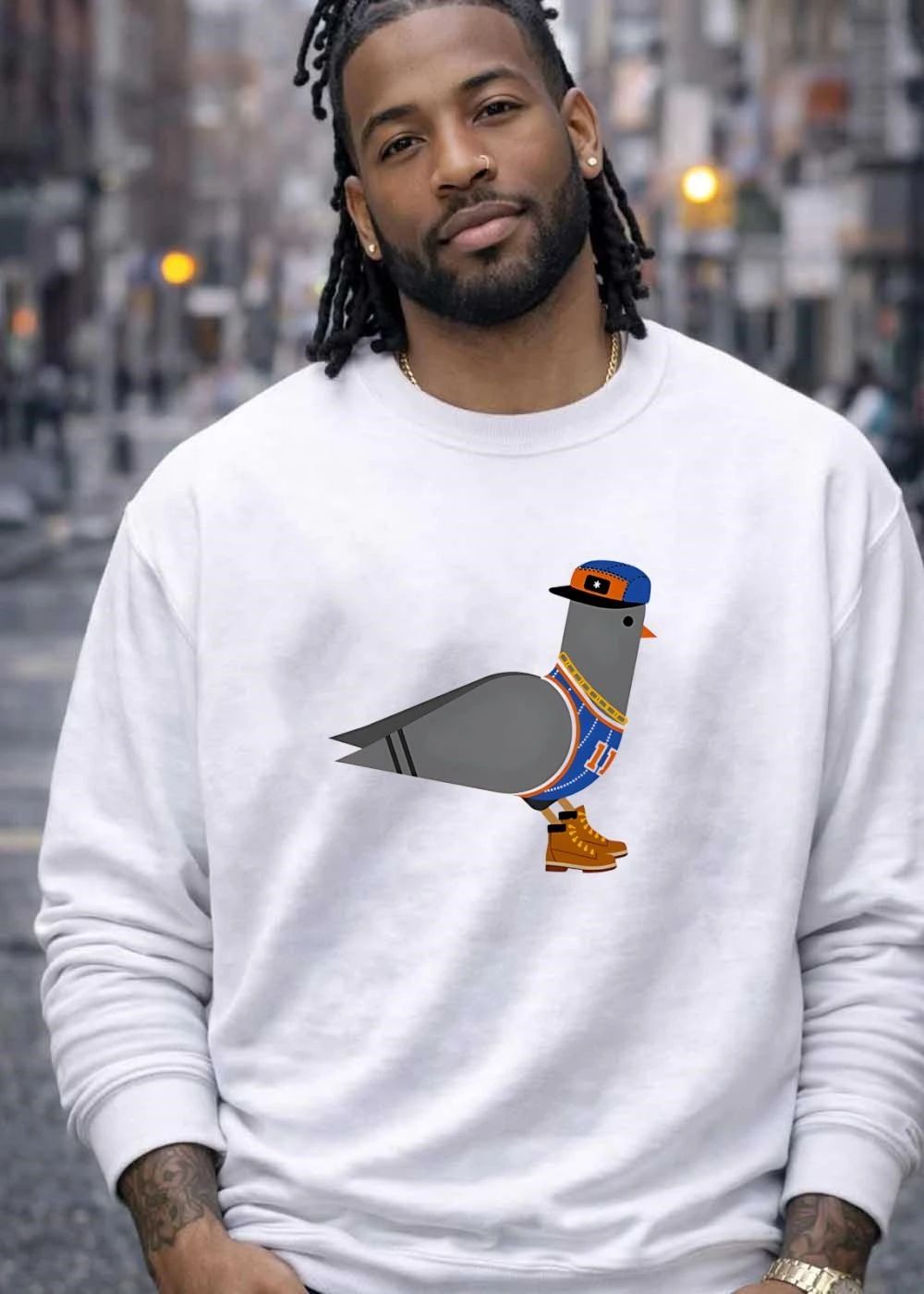 New York Basketball Pigeon Wearing Hat Number 11 shirt