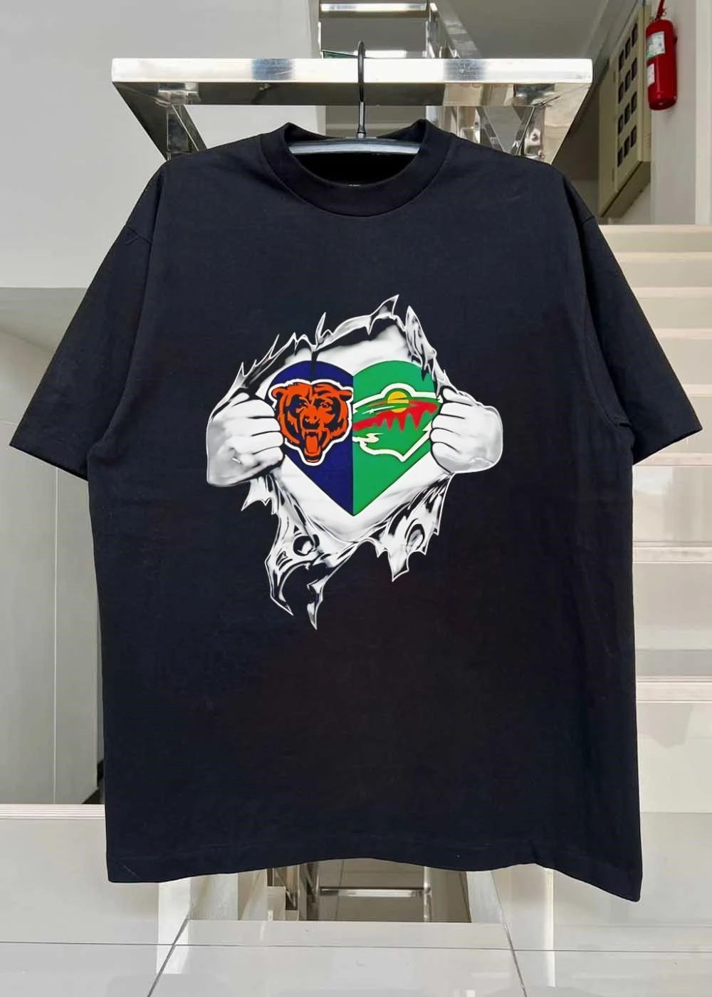 Bears and Wild Heart Ripping Open T-Shirt