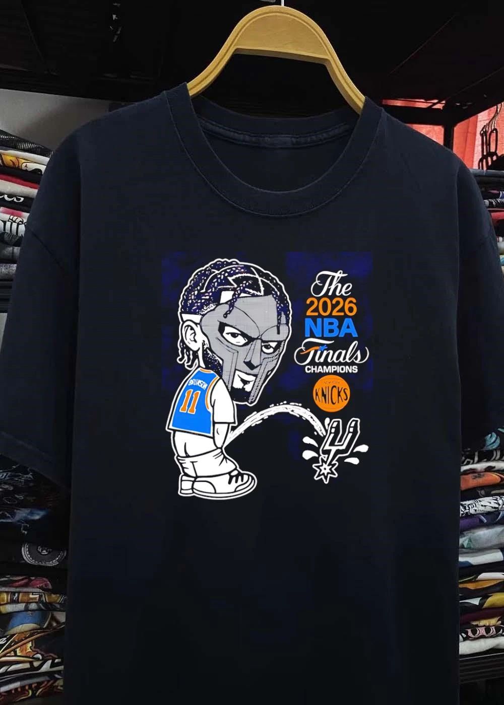 Jalen Brunson Mask Peeing on San Antonio Spurs The 2026 NBA Finals Champions Shirt