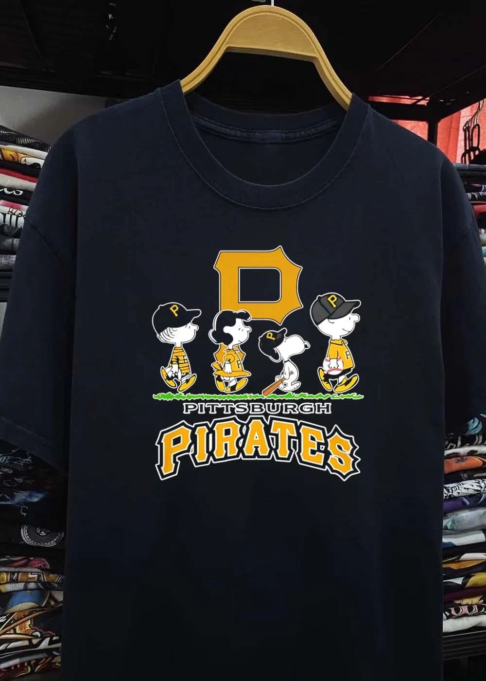 Peanuts Gang Walking Pittsburgh Pirates T-Shirt